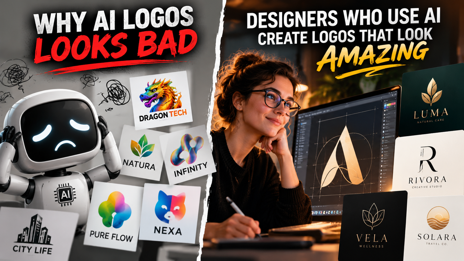 AI Logo Designs are Terrible and Obvious. Great Logo Designs Created Using AI Are a Result of Experience and Know-How.